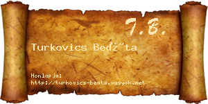 Turkovics Beáta névjegykártya
