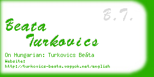 beata turkovics business card